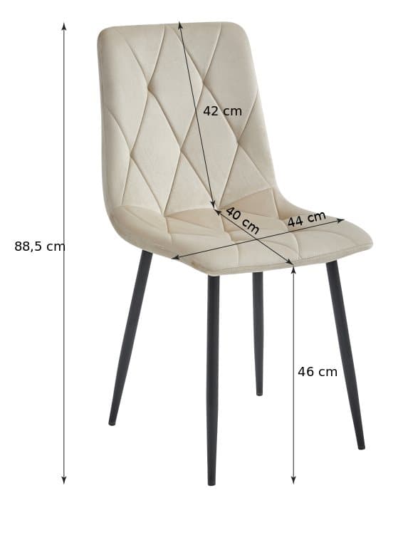 LIBRA stol - svart sammet / svarta ben x 4