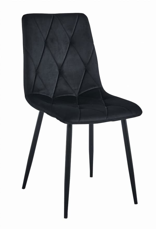 LIBRA stol - svart sammet / svarta ben x 4