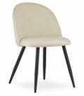 Miniatyrbillede 1 af 6: BELLO stol - beige velour / sorte ben x 1