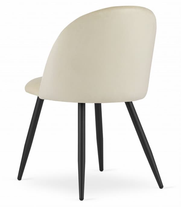 BELLO stol - beige sammet / svarta ben x 3