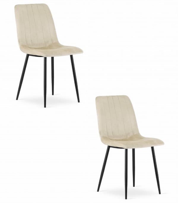 LAVA Stol - Kølig Beige Velour x 2