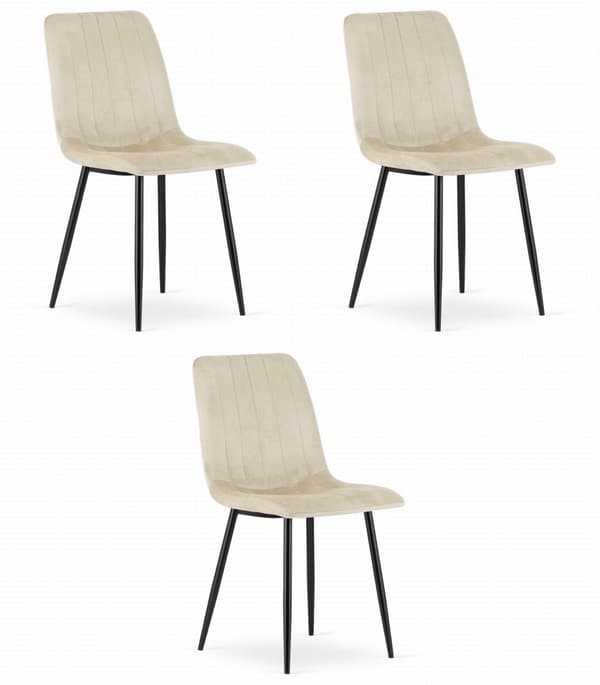 LAVA Stol - Cool Beige Sammet x 3