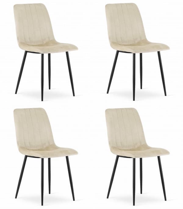 LAVA Stol - Cool Beige Sammet x 4