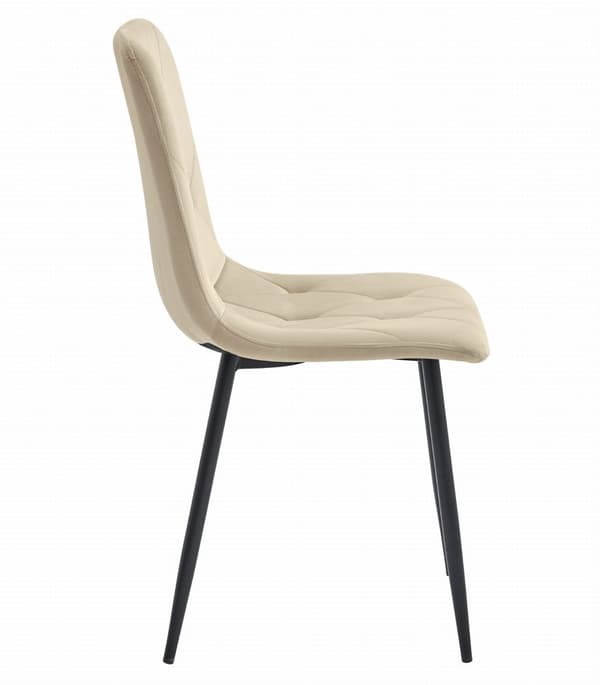 LIBRA stol - cool beige sammet / svarta ben x 3