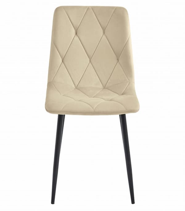 LIBRA stol - cool beige sammet / svarta ben x 3