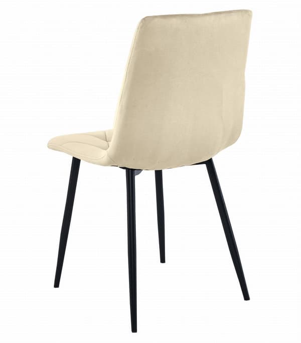 LIBRA stol - cool beige sammet / svarta ben x 3