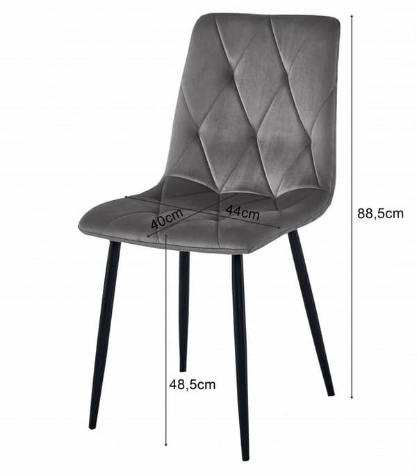 LIBRA stol - cool beige sammet / svarta ben x 3