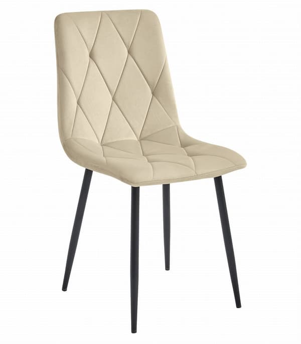 LIBRA stol - cool beige sammet / svarta ben x 3