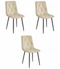 Miniatyrbild 1 av 6: LIBRA stol - cool beige sammet / svarta ben x 3