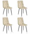 Miniatyrbild 1 av 6: LIBRA stol - cool beige sammet / svarta ben x 4