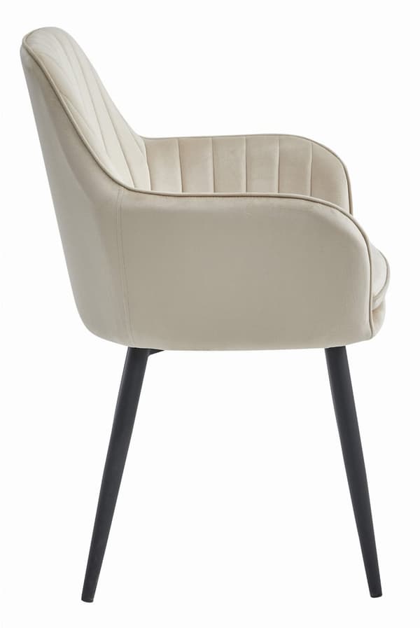 LUGO stol - beige sammet / svarta ben x 1