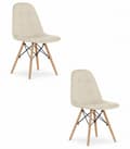 Miniatyrbild 1 av 7: DUMO stol - beige sammet x 2