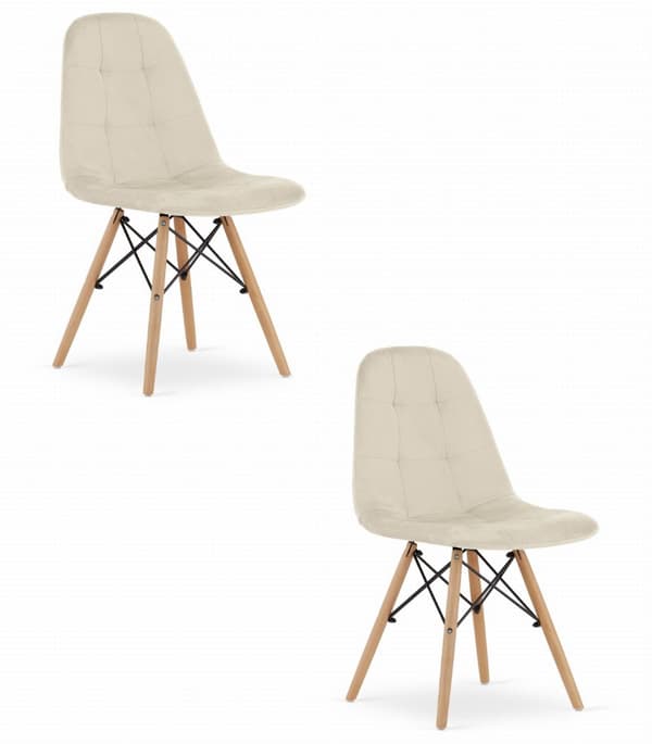 DUMO stol - beige sammet x 2