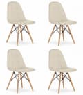 Miniatyrbild 1 av 7: DUMO stol - beige sammet x 4