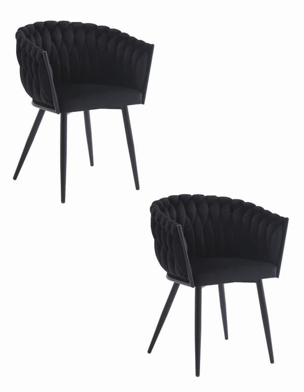 ORION stol - svart sammet x 2