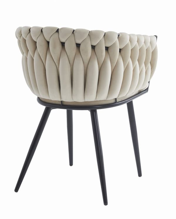 ORION stol - beige sammet / svarta ben x 1