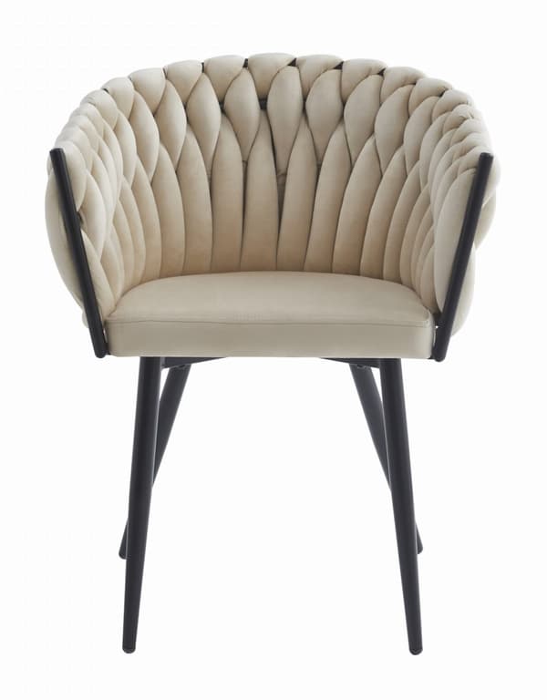ORION stol - beige sammet / svarta ben x 1