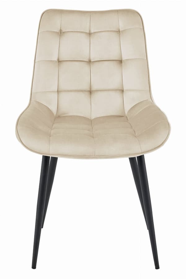 BERA stol - beige sammet/svarta ben x 4