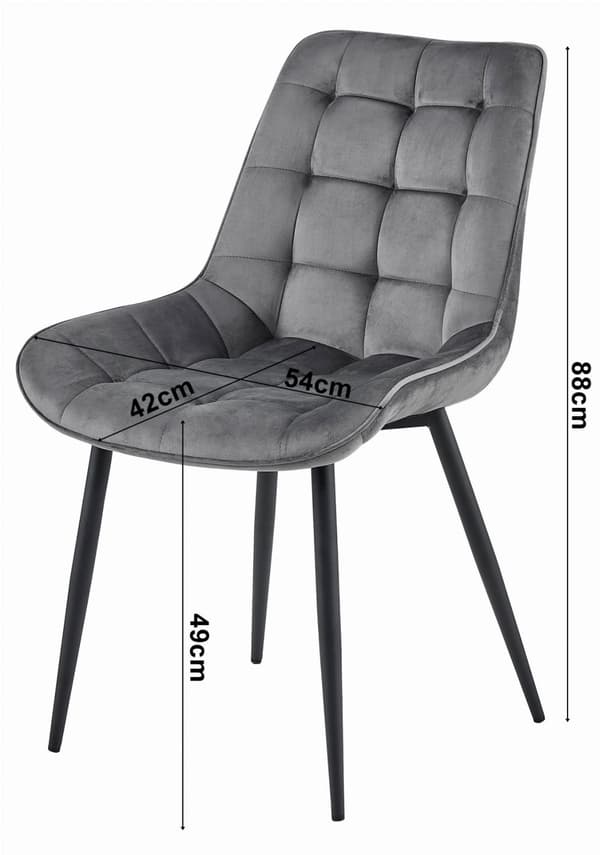 BERA stol - beige sammet/svarta ben x 4