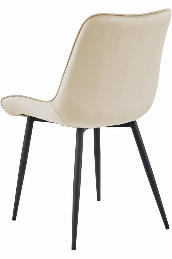BERA stol - beige sammet/svarta ben x 4