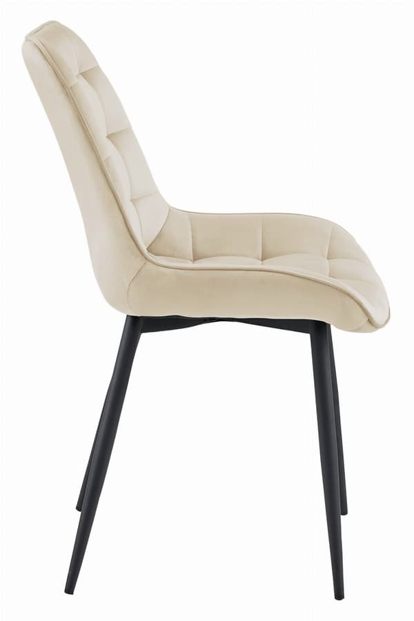 BERA stol - beige sammet/svarta ben x 4