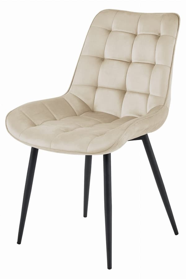 BERA stol - beige sammet/svarta ben x 4