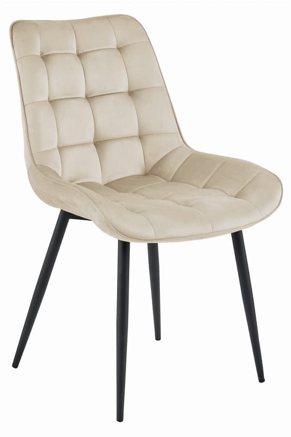BERA stol - beige sammet/svarta ben x 4