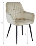 Pikkukuva 5 / 5: SOLDEN tuoli - beige sametti / mustat jalat x 1