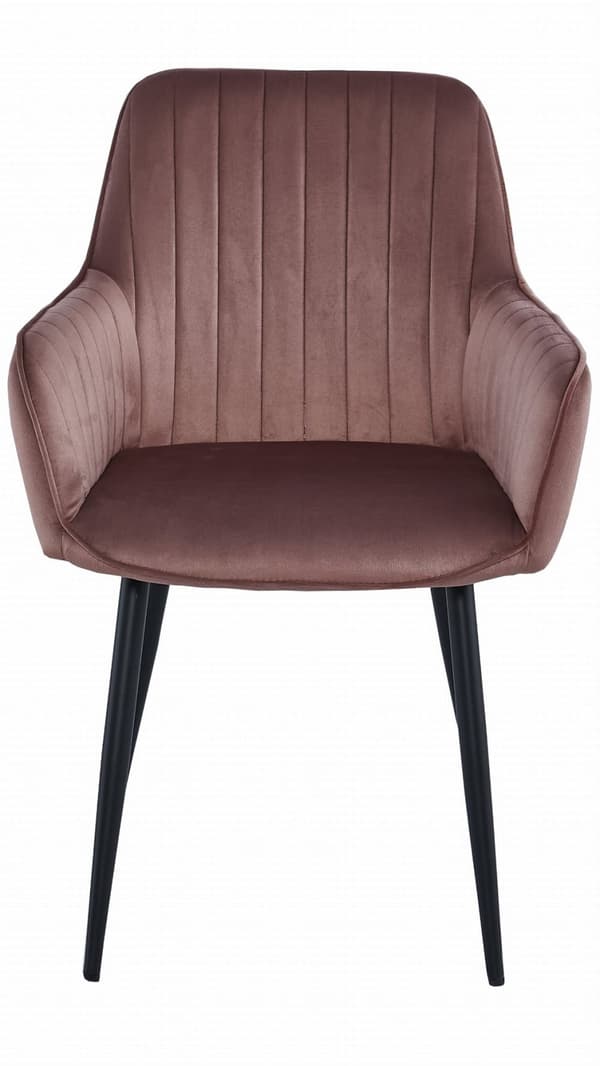 SOLDEN stol - pink velour / sorte ben x 2