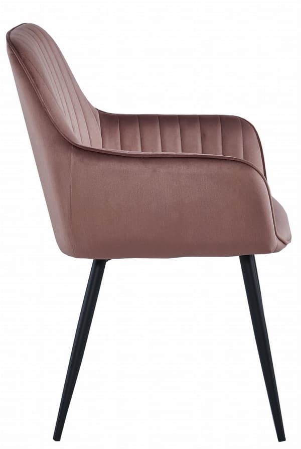 SOLDEN stol - pink velour / sorte ben x 2