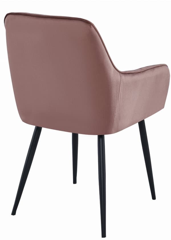 SOLDEN stol - pink velour / sorte ben x 2
