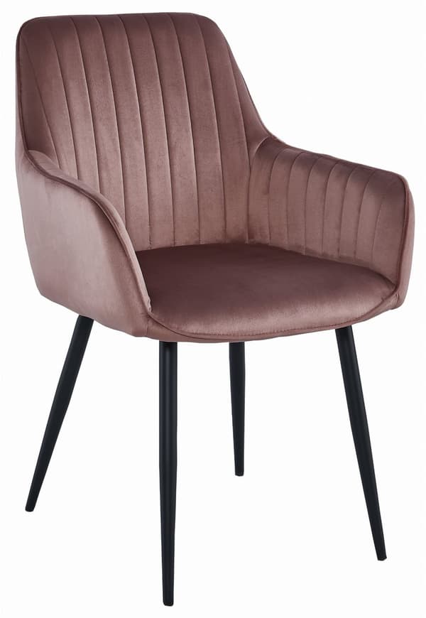 SOLDEN stol - pink velour / sorte ben x 2