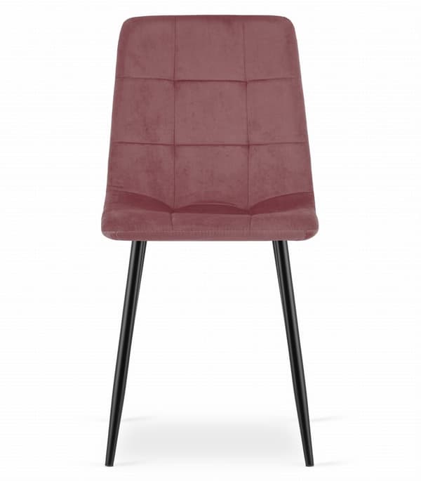 KARA stol - rosa sammet / svarta ben x 2