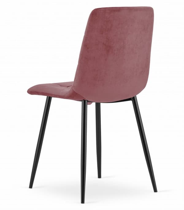 KARA stol - rosa sammet / svarta ben x 2
