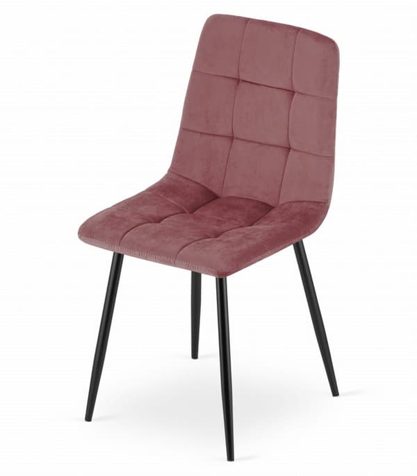 KARA stol - rosa sammet / svarta ben x 2