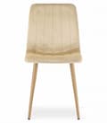 Miniatyrbillede 4 af 8: LAVA stol - beige velour / træfarvede ben x 2