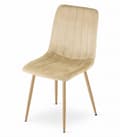Miniatyrbillede 8 af 8: LAVA stol - beige velour / træfarvede ben x 2