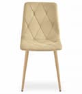 Miniatyrbild 2 av 6: LIBRA stol - beige sammet / träfärgade ben x 1
