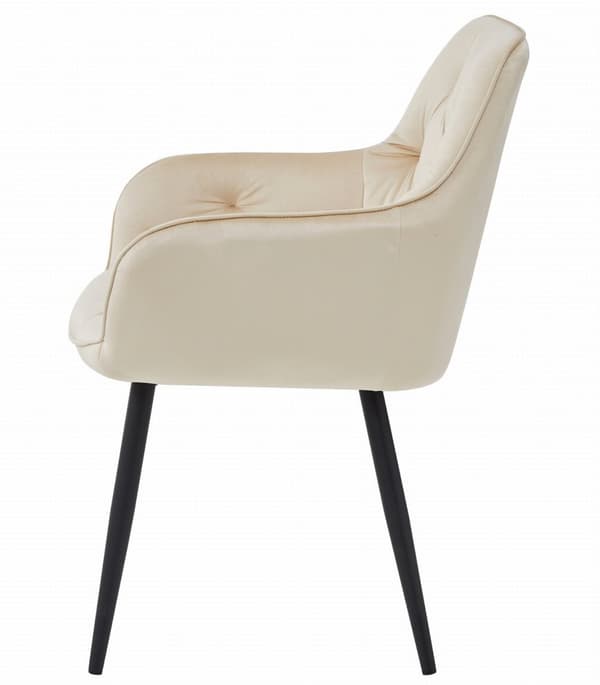 JORK stol - beige velour / sorte ben x 1