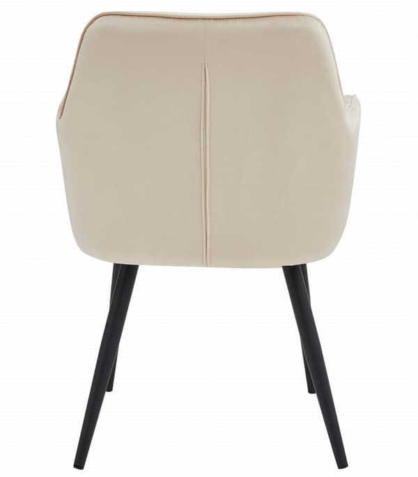 JORK stol - beige velour / sorte ben x 1