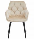 Miniatyrbillede 3 af 9: JORK stol - beige velour / sorte ben x 2