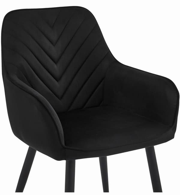 NANA stol - svart sammet / svarta ben x 2