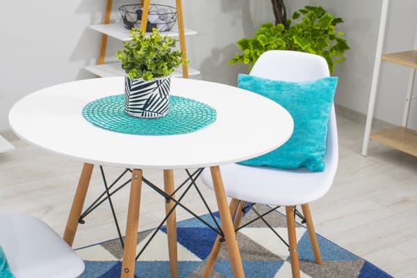 OSAKA stol vit / naturliga ben x 1