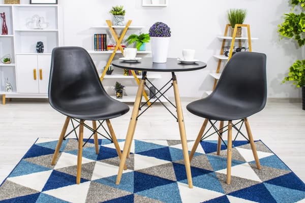 OSAKA stol svart / naturliga ben x 3