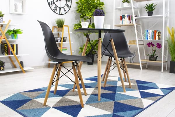OSAKA stol svart / naturliga ben x 3