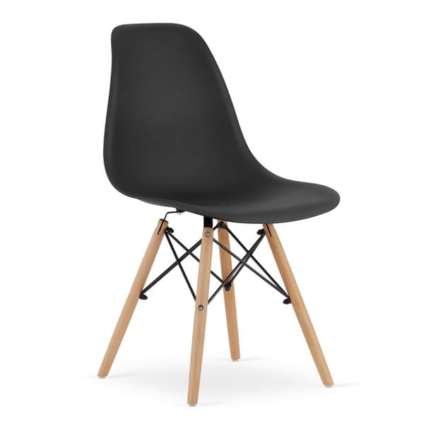 OSAKA stol svart / naturliga ben x 3