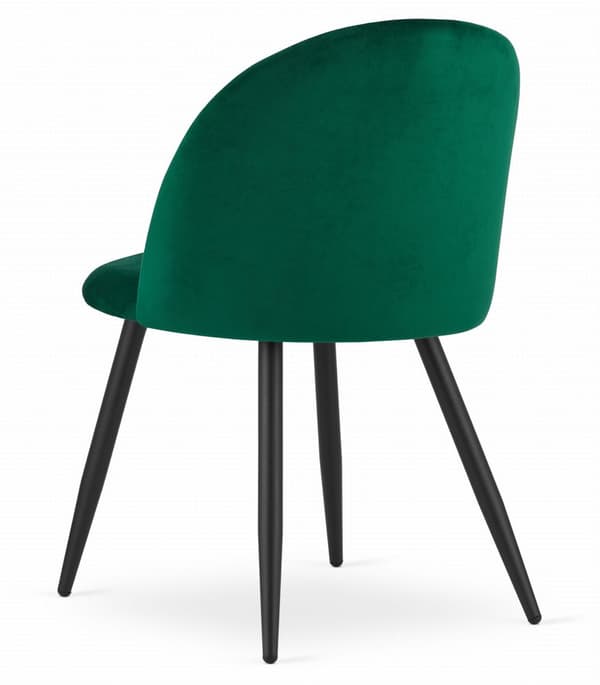 BELLO stol - grön sammet / svarta ben x 2
