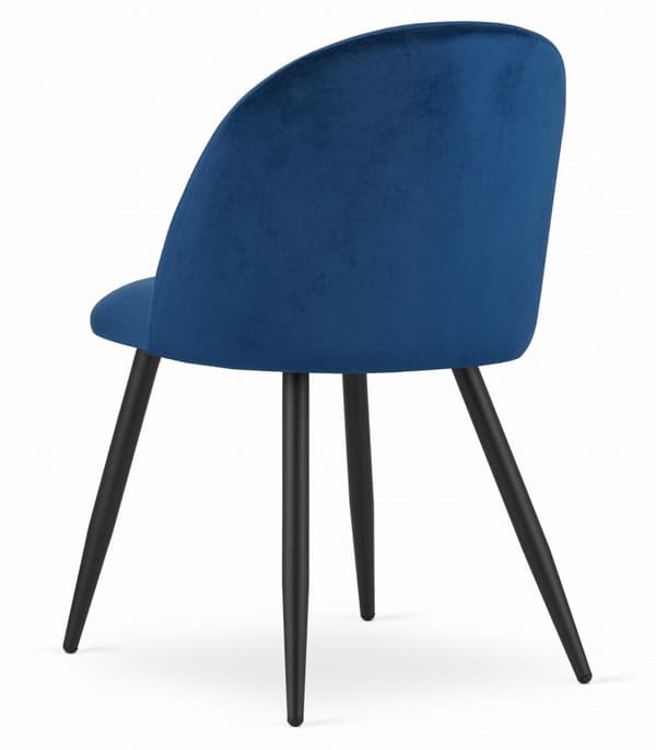 BELLO stol - marinblå sammet / svarta ben x 2