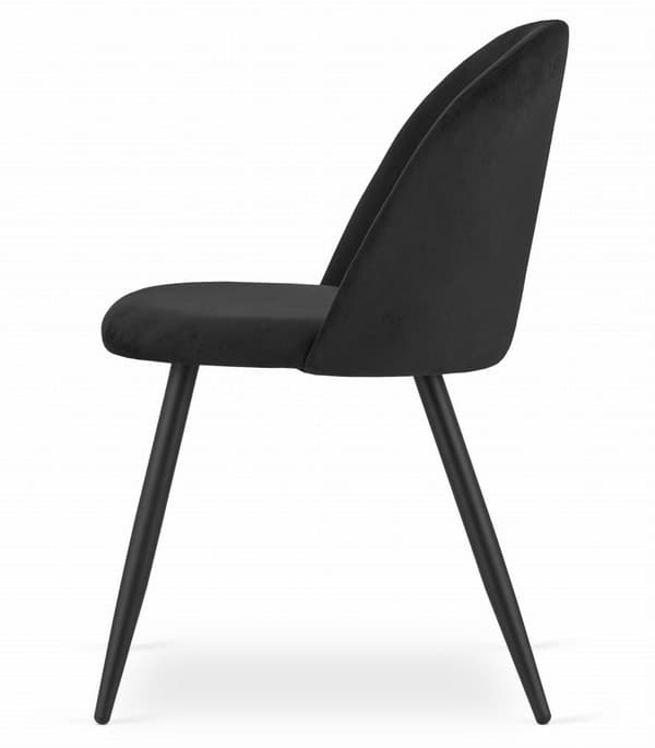 BELLO stol - svart sammet / svarta ben x 1