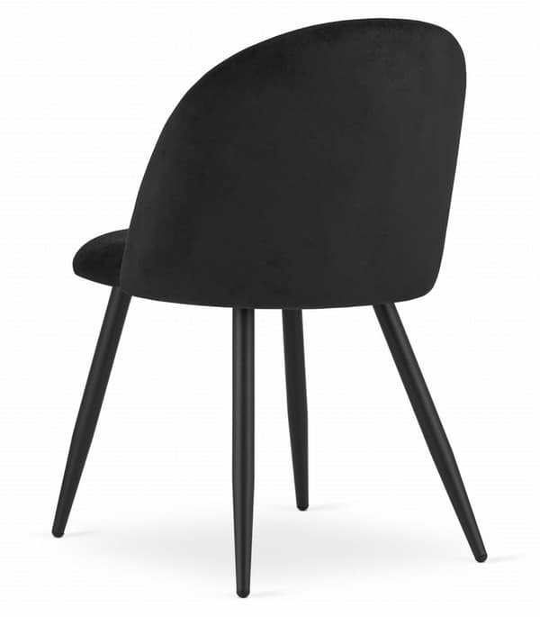 BELLO stol - svart sammet / svarta ben x 1